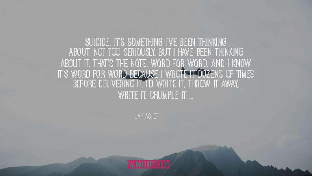 Suicidal quotes by Jay Asher