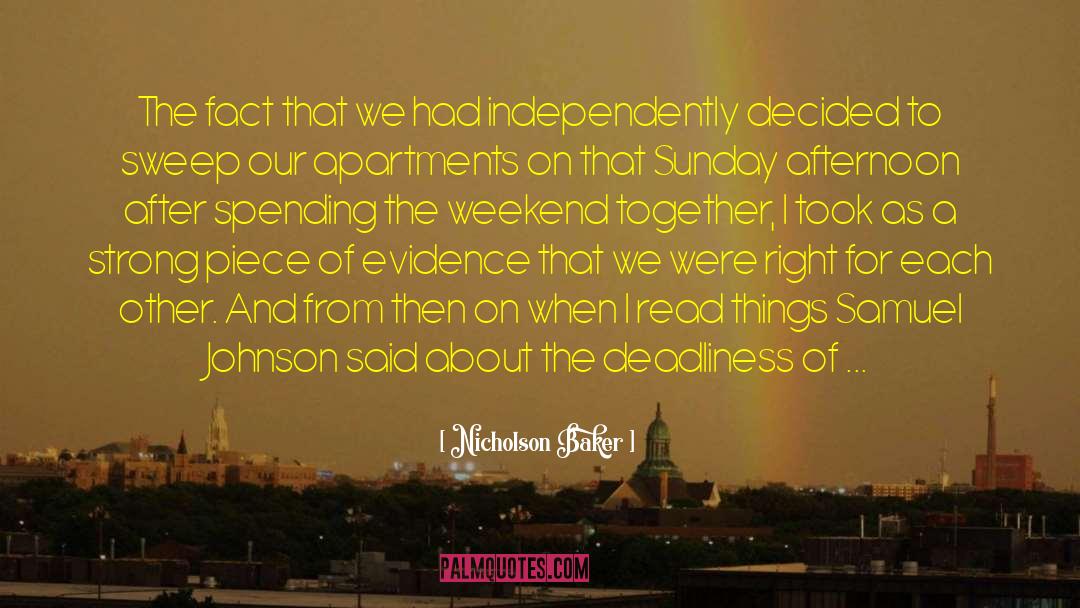 Sunday Chills quotes by Nicholson Baker
