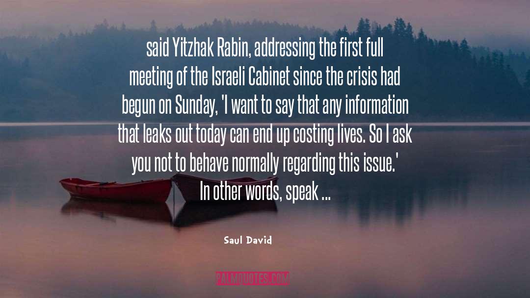 Sunday Woodcutter quotes by Saul David