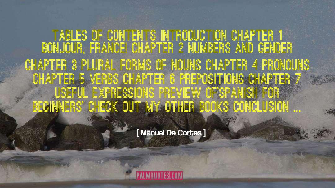 Supplementary Chapter quotes by Manuel De Cortes