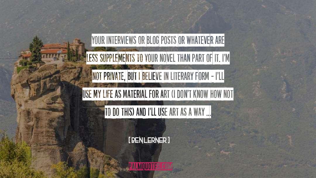 Supplements quotes by Ben Lerner