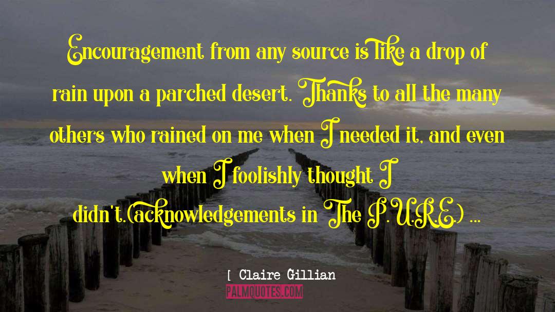 Support And Encouragement quotes by Claire Gillian