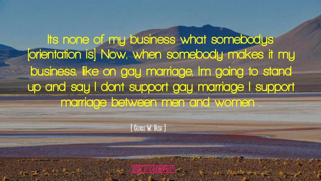 Support Gay Marriage quotes by George W. Bush