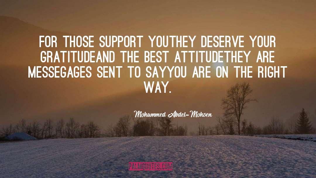 Support You quotes by Mohammed Abdel-Mohsen