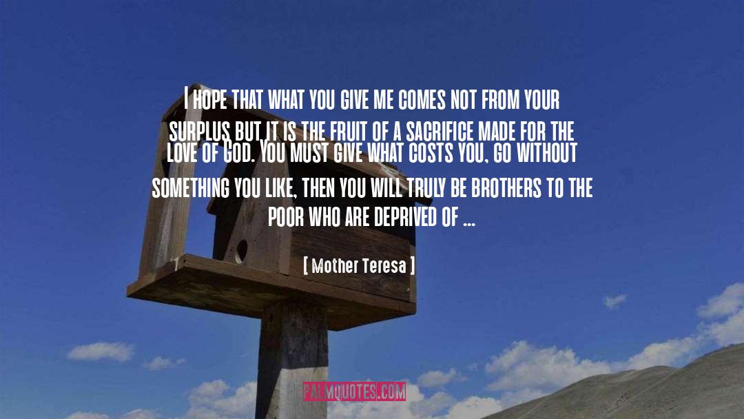 Surplus quotes by Mother Teresa