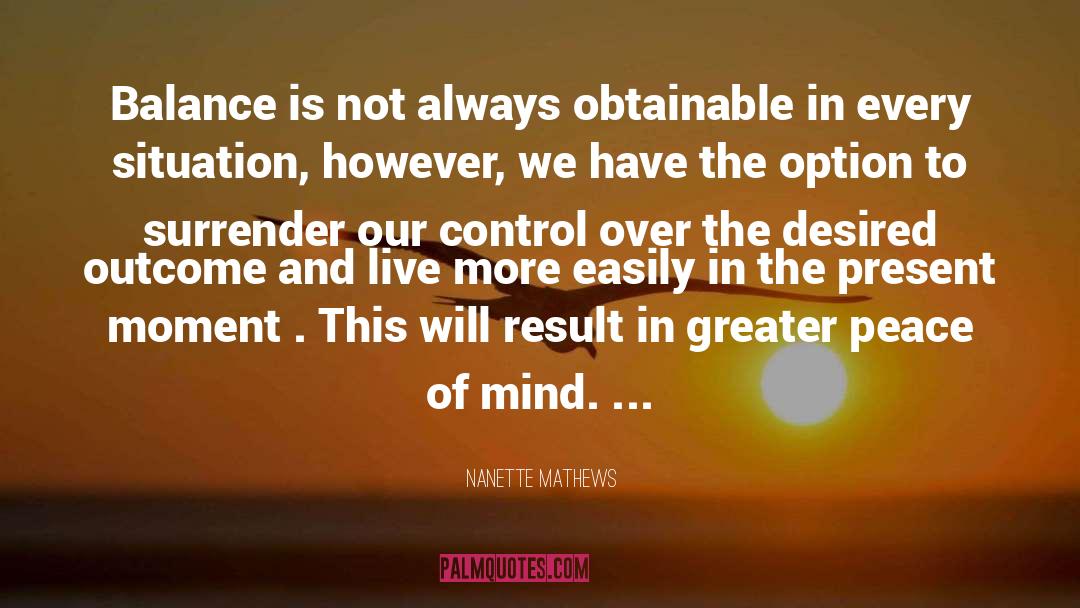 Surrender Control quotes by Nanette Mathews