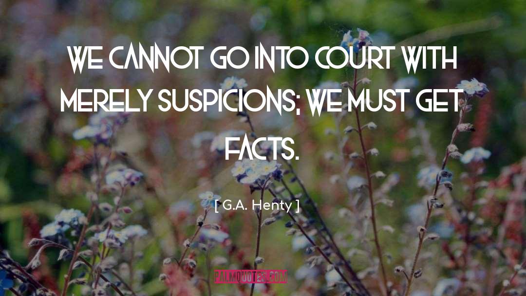 Suspicions quotes by G.A. Henty