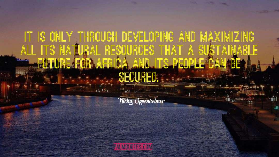 Sustainable Future quotes by Nicky Oppenheimer