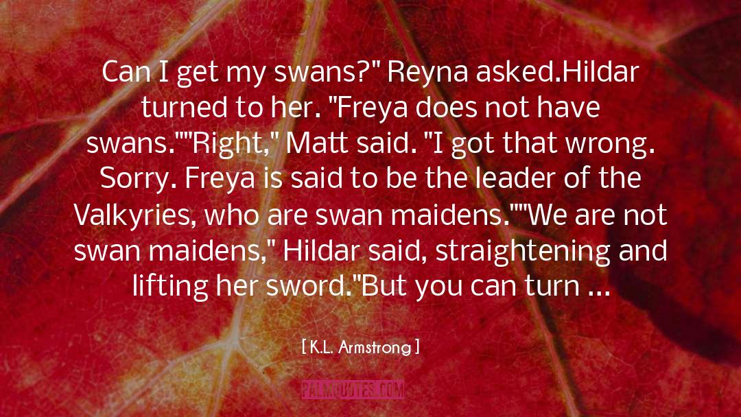 Swans quotes by K.L. Armstrong