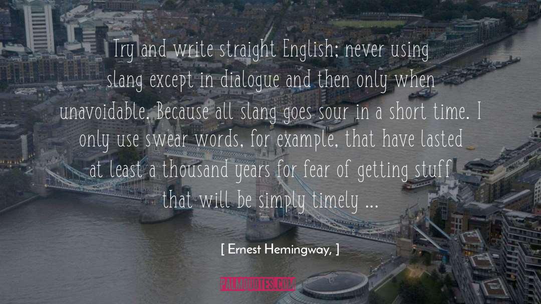 Swear Words quotes by Ernest Hemingway,