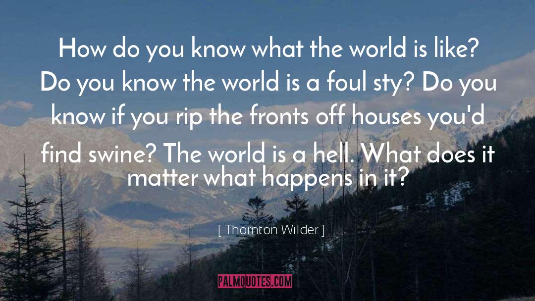 Swine quotes by Thornton Wilder