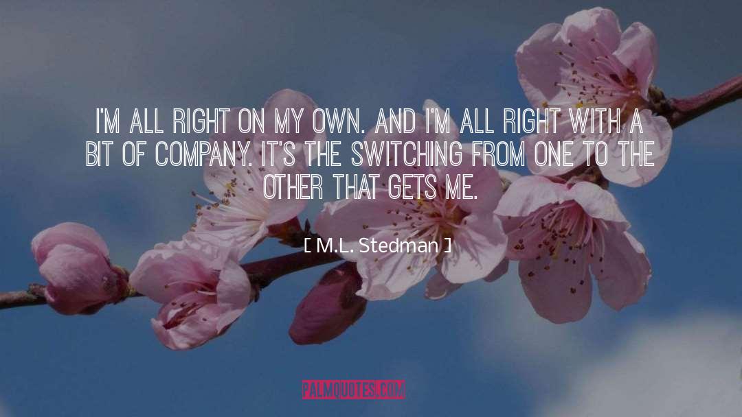 Switching quotes by M.L. Stedman