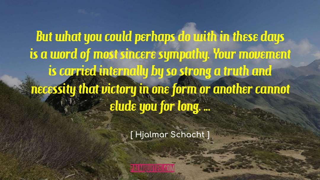 Sympathy Condolences quotes by Hjalmar Schacht