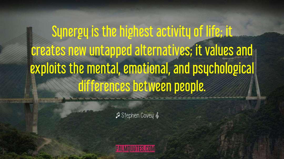 Synergy quotes by Stephen Covey