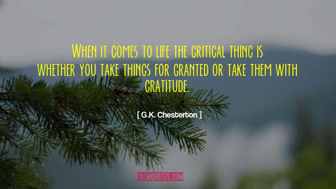 Taking Life For Granted quotes by G.K. Chesterton