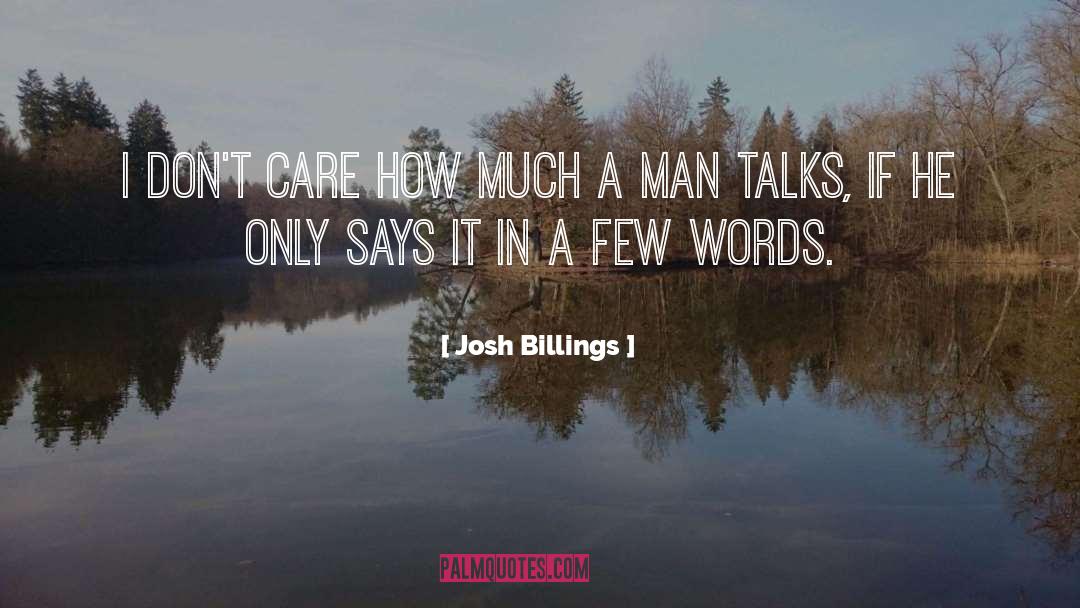 Talks quotes by Josh Billings