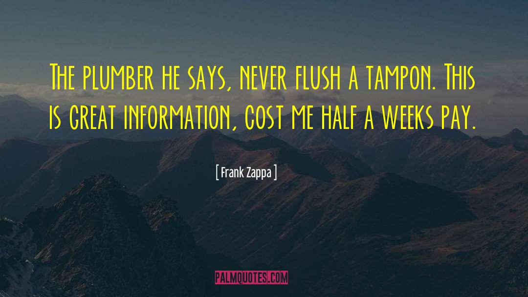 Tampons quotes by Frank Zappa