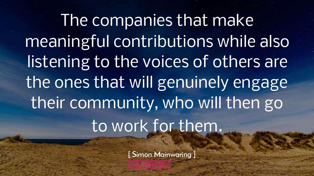 Tavenner Company quotes by Simon Mainwaring