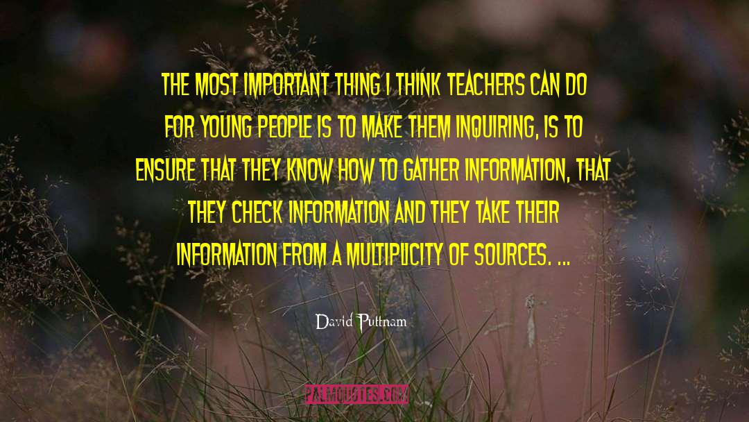 Teacher And Student quotes by David Puttnam