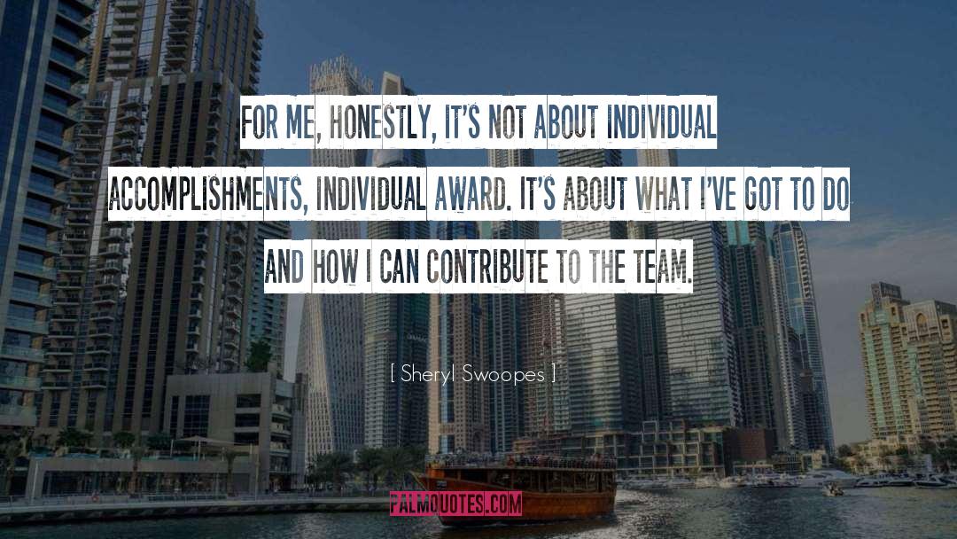 Team Award quotes by Sheryl Swoopes