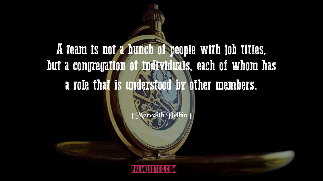 Teamwork quotes by Meredith Belbin