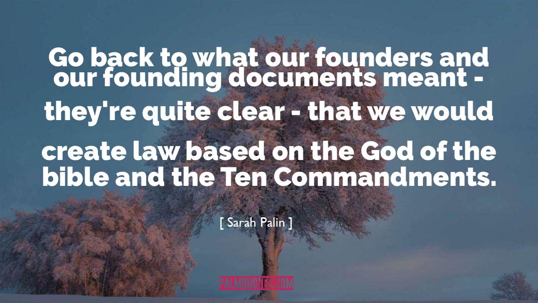 Ten Commandments quotes by Sarah Palin