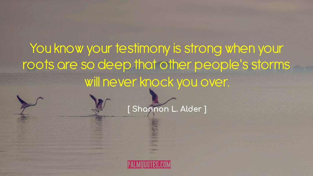 Testimony quotes by Shannon L. Alder