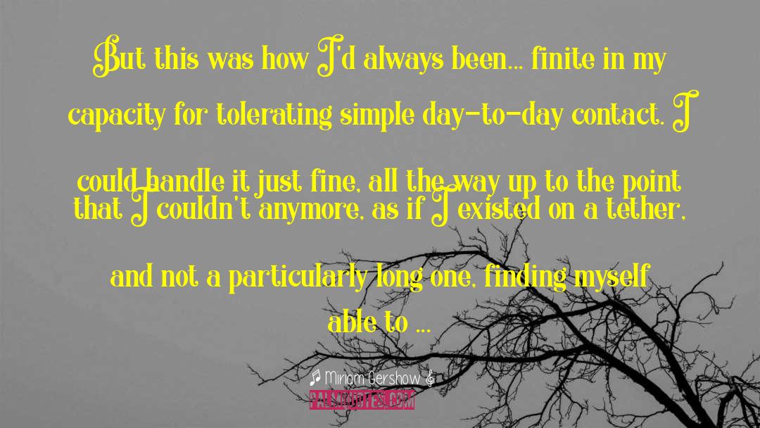 Tether quotes by Miriam Gershow