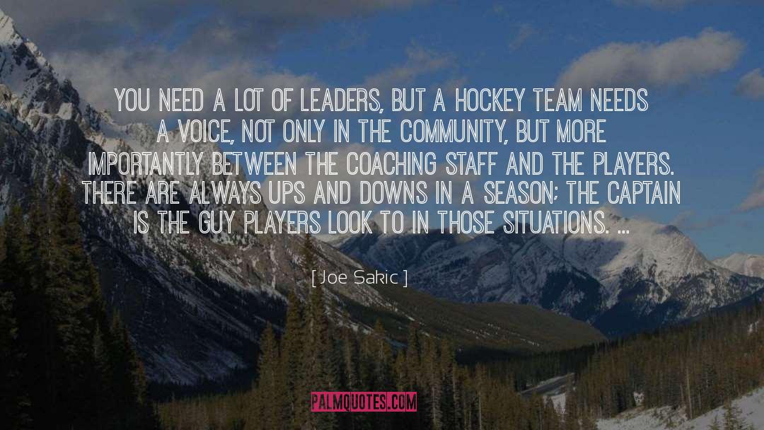 Thanking Team Leader quotes by Joe Sakic