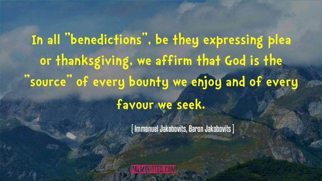Thanksgiving quotes by Immanuel Jakobovits, Baron Jakobovits