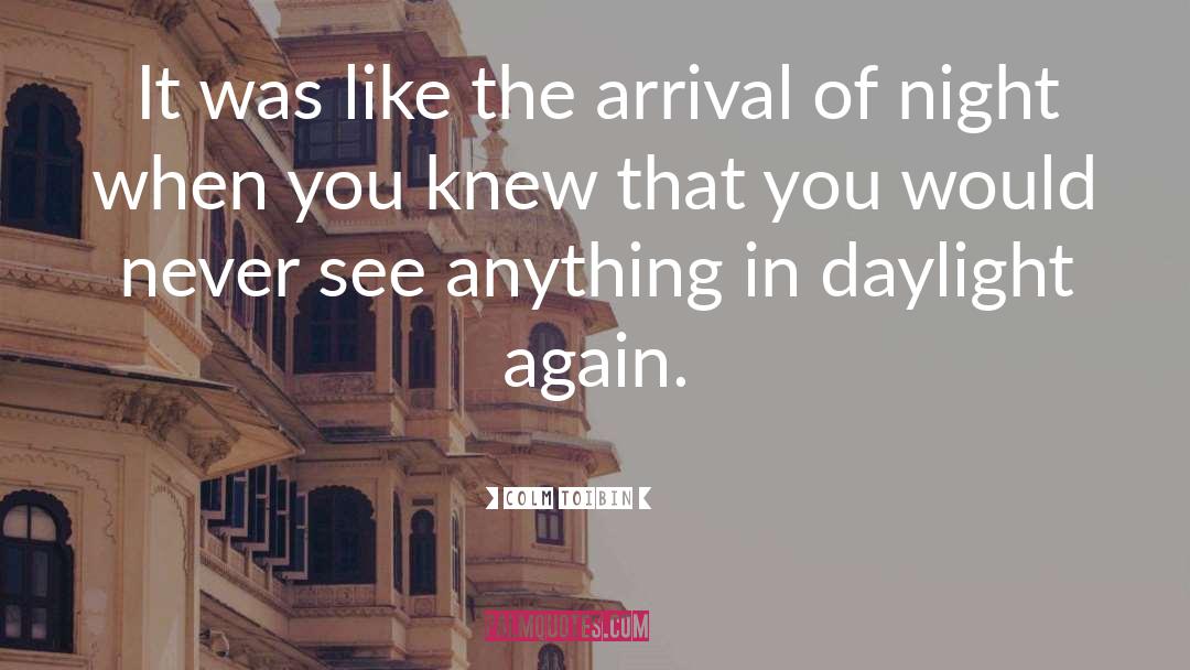 The Arrival quotes by Colm Toibin