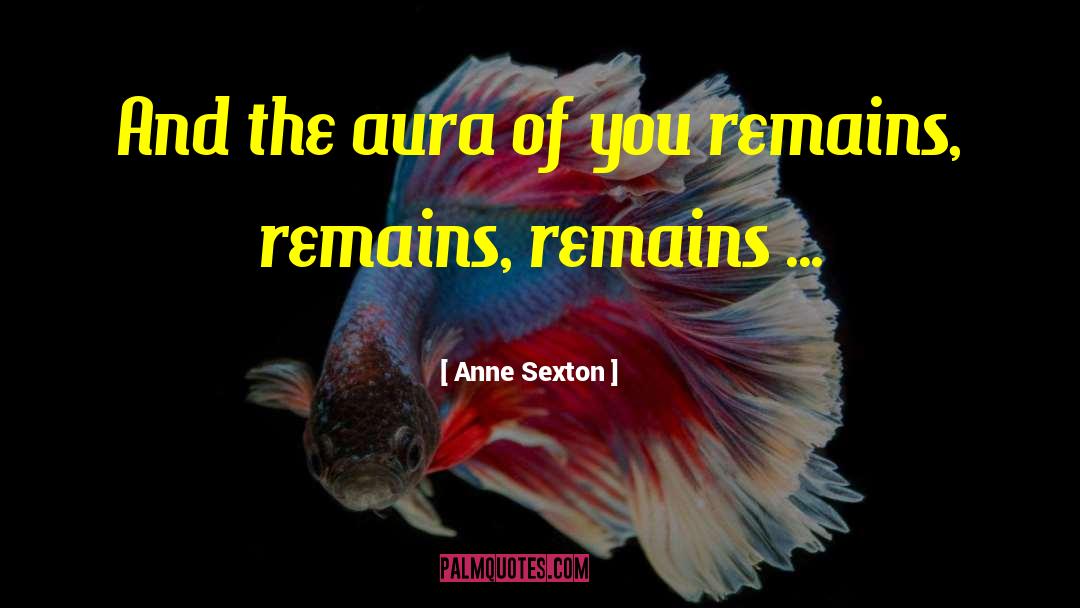 The Aura quotes by Anne Sexton