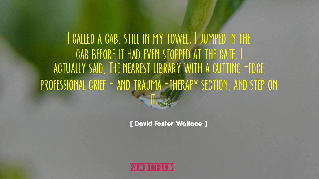 The Cab quotes by David Foster Wallace