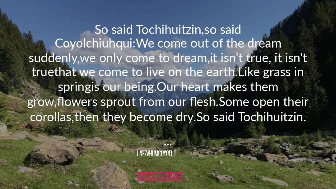 The Dream quotes by Nezahualcoyotl