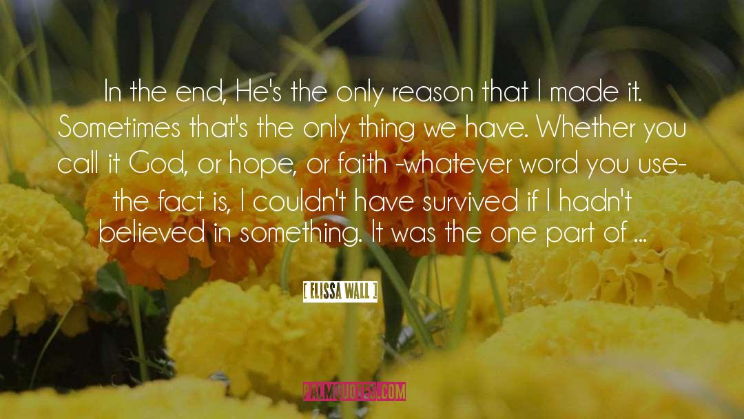 The End Of Faith Epilogue quotes by Elissa Wall
