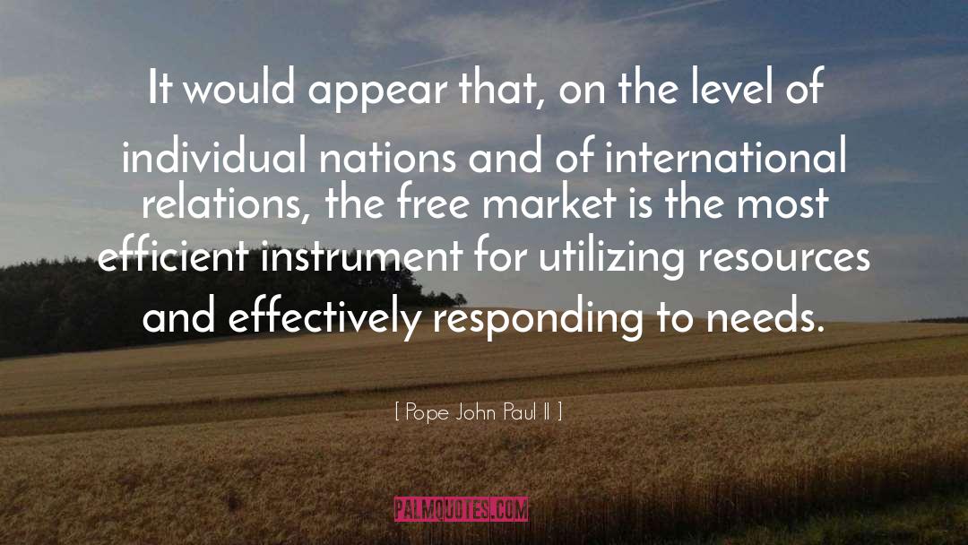 The Free Market quotes by Pope John Paul II