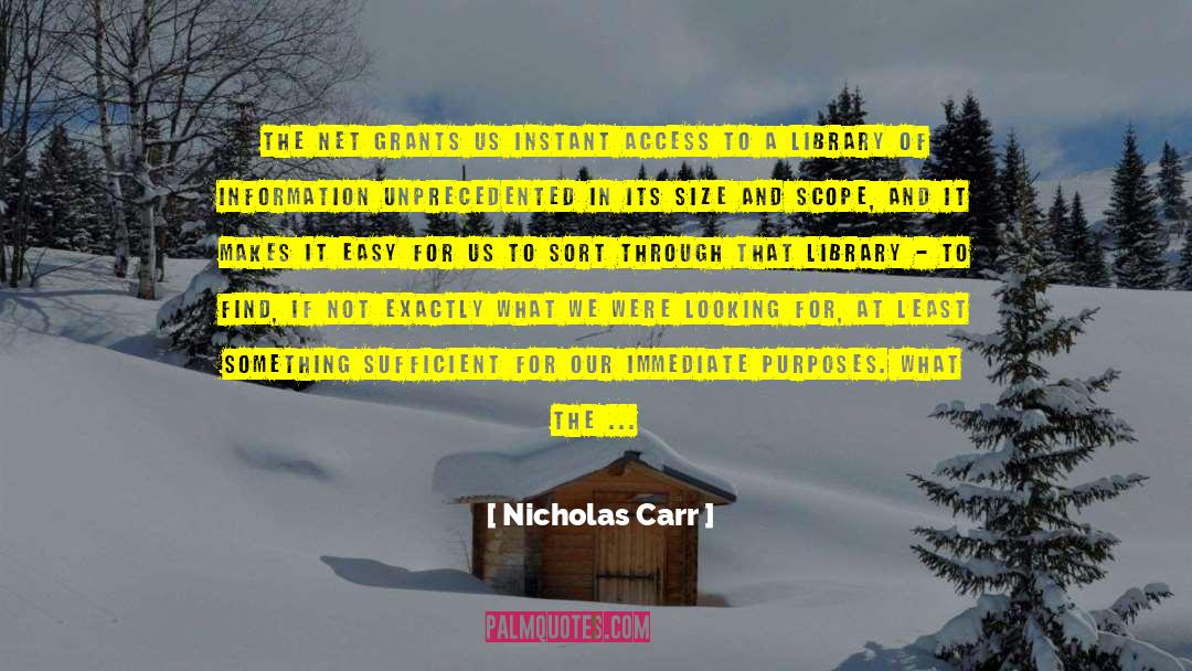 The Grace Is Sufficient For Us quotes by Nicholas Carr