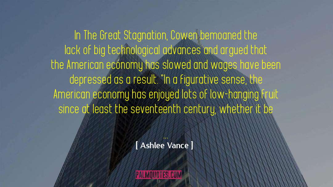The Great Stagnation quotes by Ashlee Vance