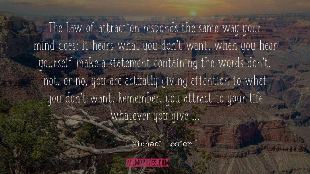 The Law Of Attraction quotes by Michael Losier