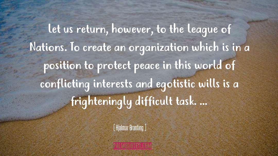 The League quotes by Hjalmar Branting