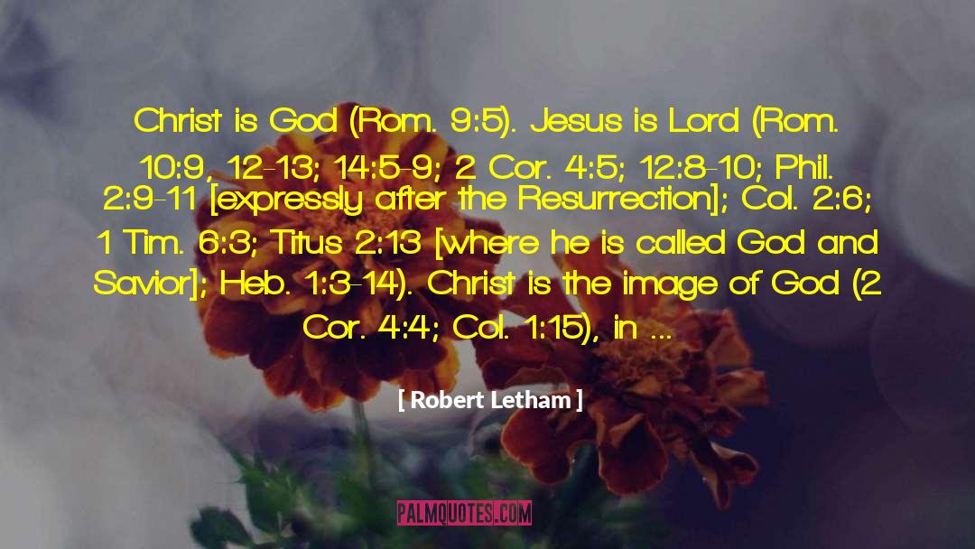 The Lord Jesus quotes by Robert Letham