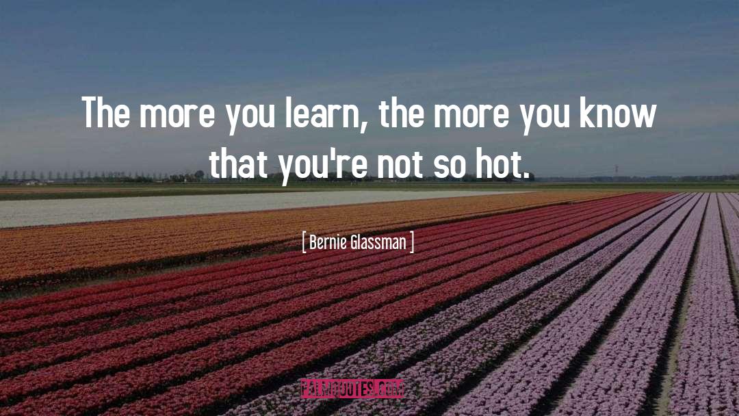 The More You Learn quotes by Bernie Glassman