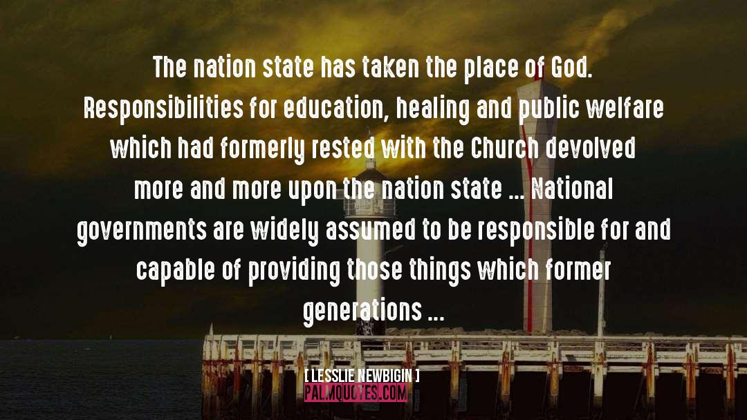 The Nation quotes by Lesslie Newbigin