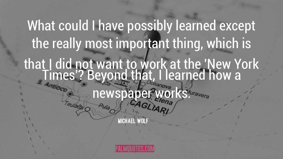 The New York Times Op Ed quotes by Michael Wolf