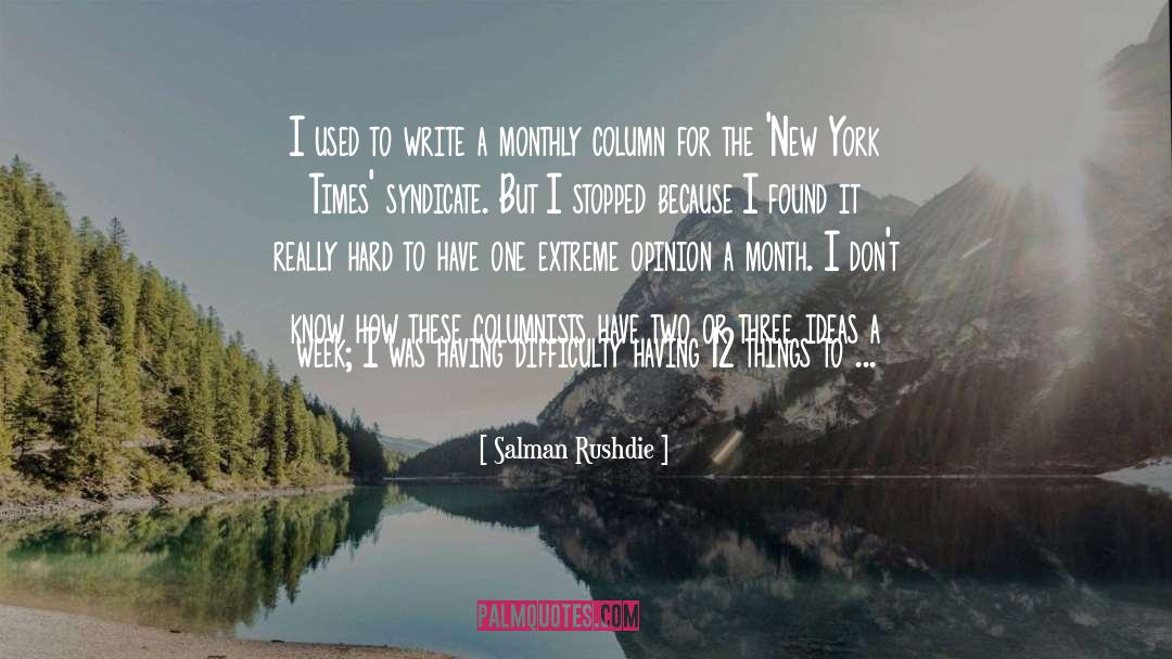 The New York Times Op Ed quotes by Salman Rushdie