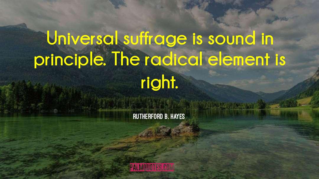 The Radical Element quotes by Rutherford B. Hayes