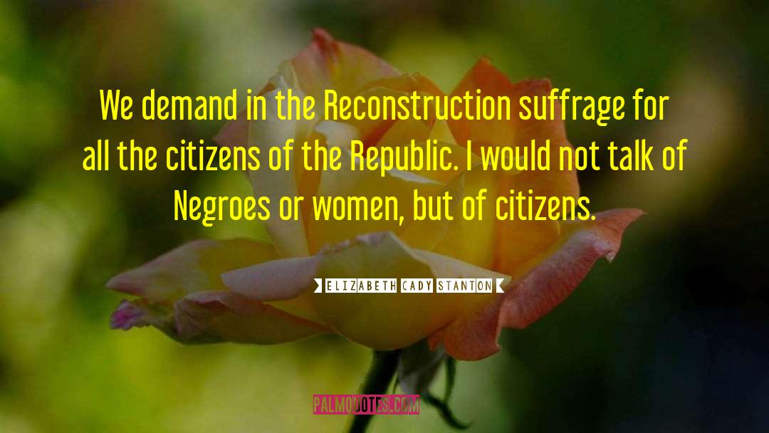 The Reconstruction quotes by Elizabeth Cady Stanton