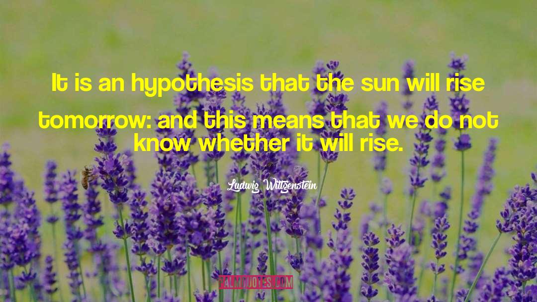 The Sun Will Rise quotes by Ludwig Wittgenstein