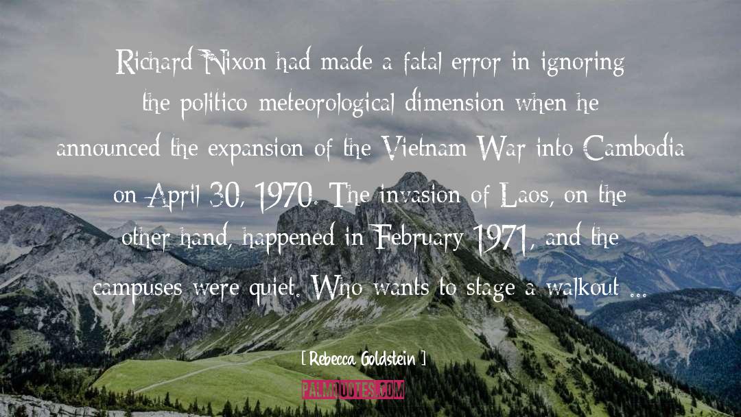 The Vietnam War quotes by Rebecca Goldstein