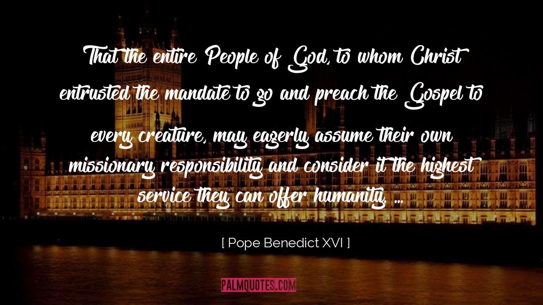 Thembelani Gospel quotes by Pope Benedict XVI
